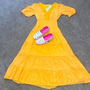 NWT long yellow fresh dress